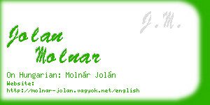 jolan molnar business card