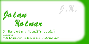 jolan molnar business card